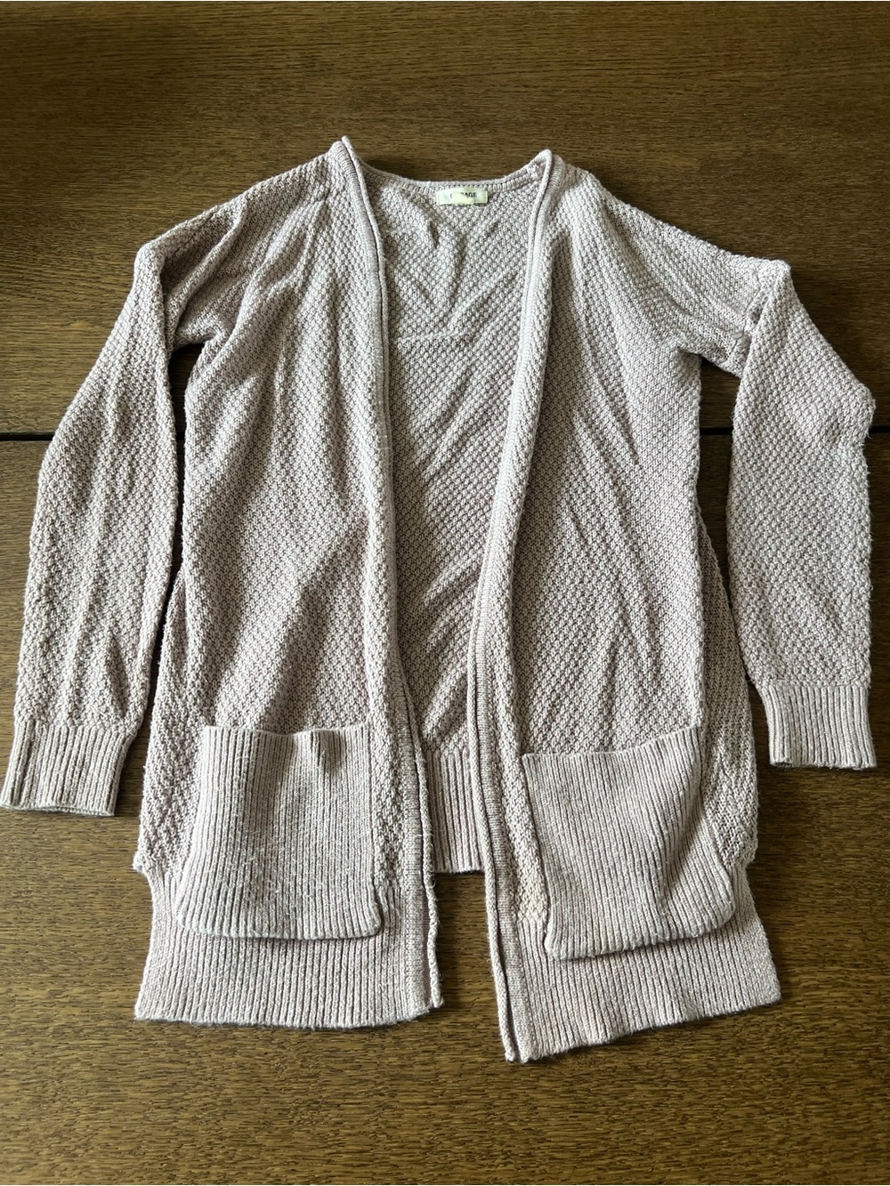 Light Mauve Open-Front Women's Cardigan Sweater